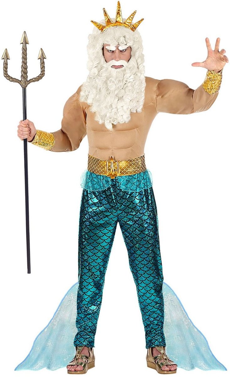 God & Godin Kostuum | Poseidon Heerser Van De Middellandse Zee | Man | Small | Carnaval kostuum | Verkleedkleding